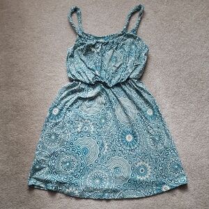 LOFT Blue and White Patterned Dress, Size XXS